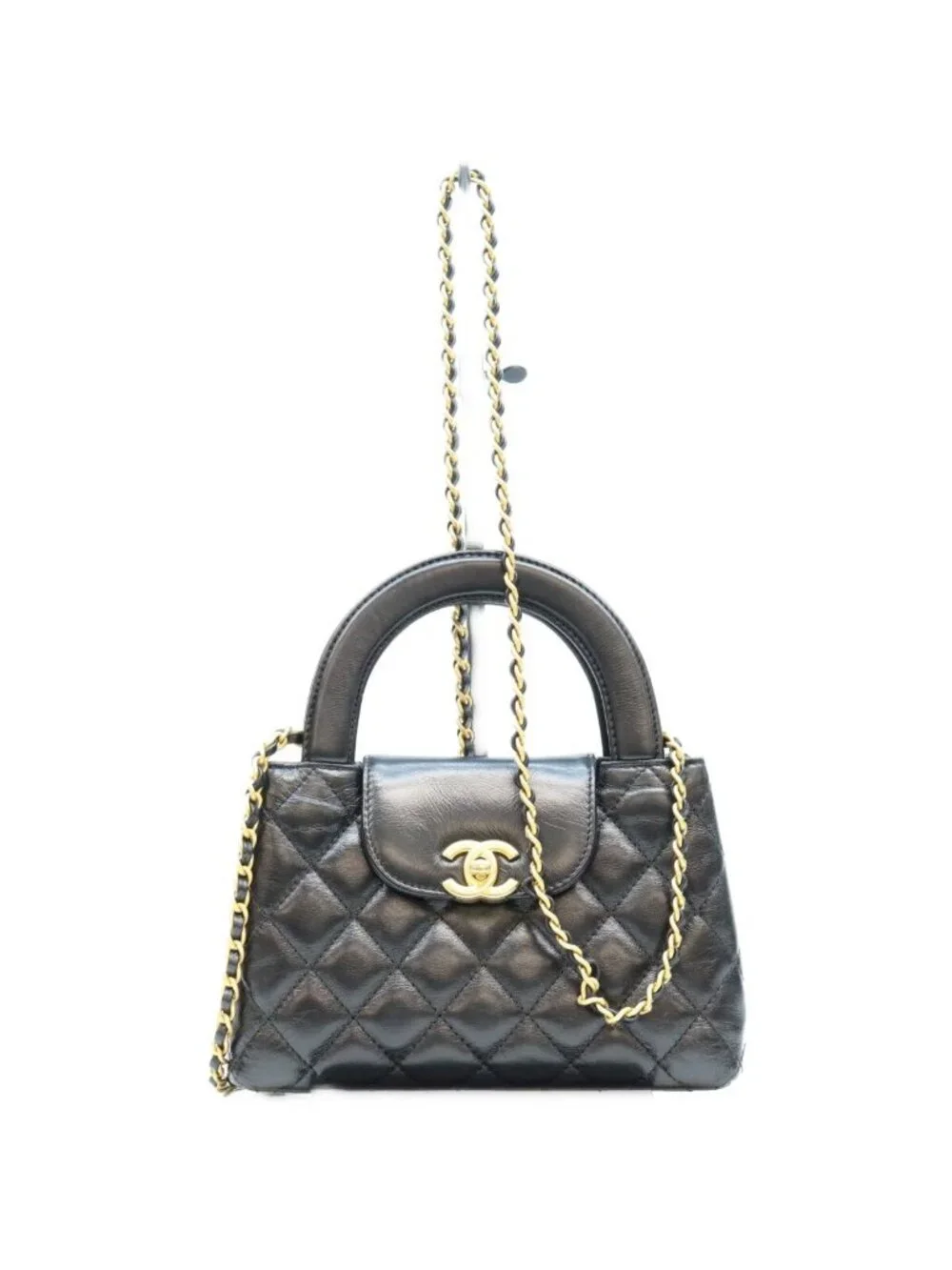 Chanel Black Calfskin Quilted Mini Shopping Shoulder Bag